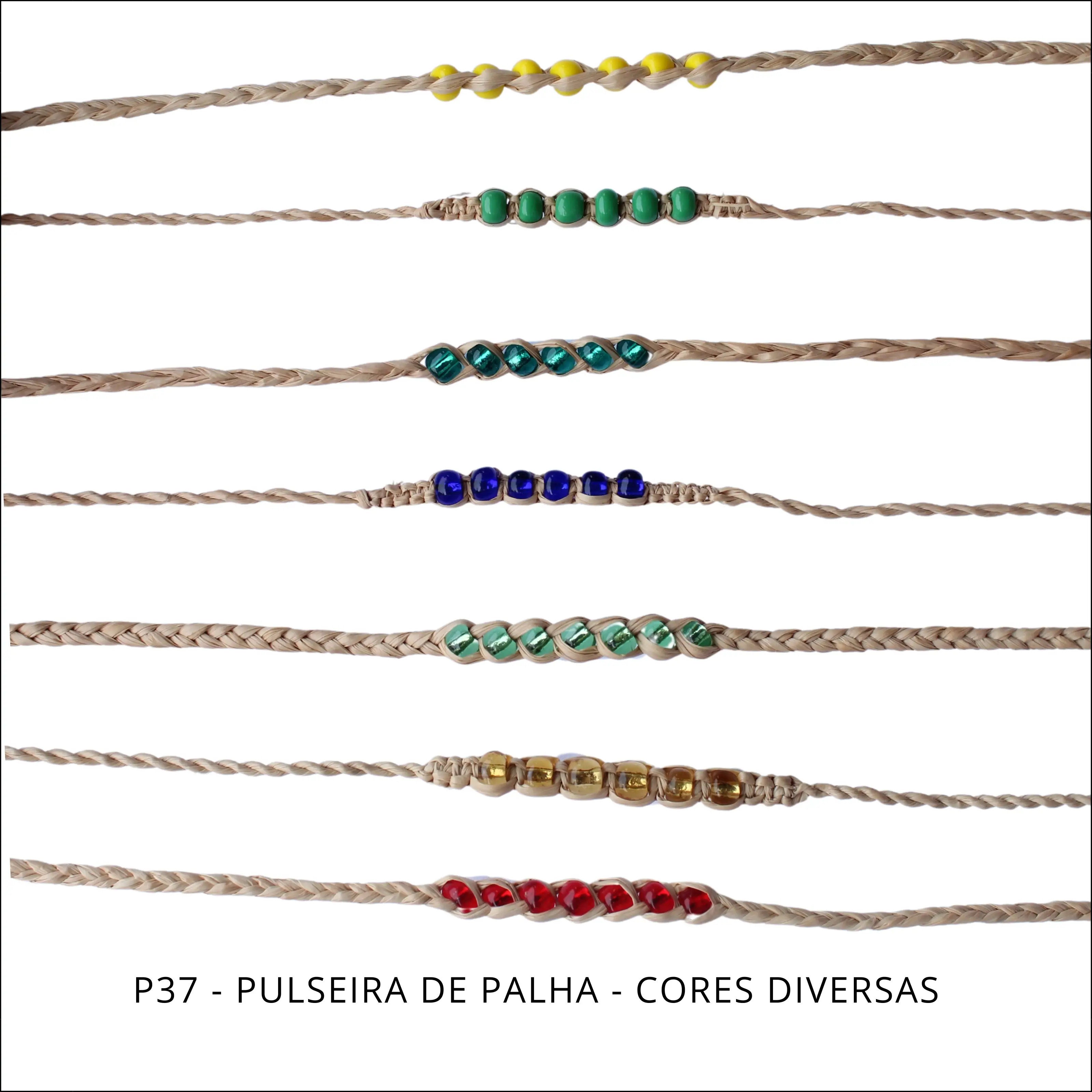 Pulseira De Palha - Cores Diversas