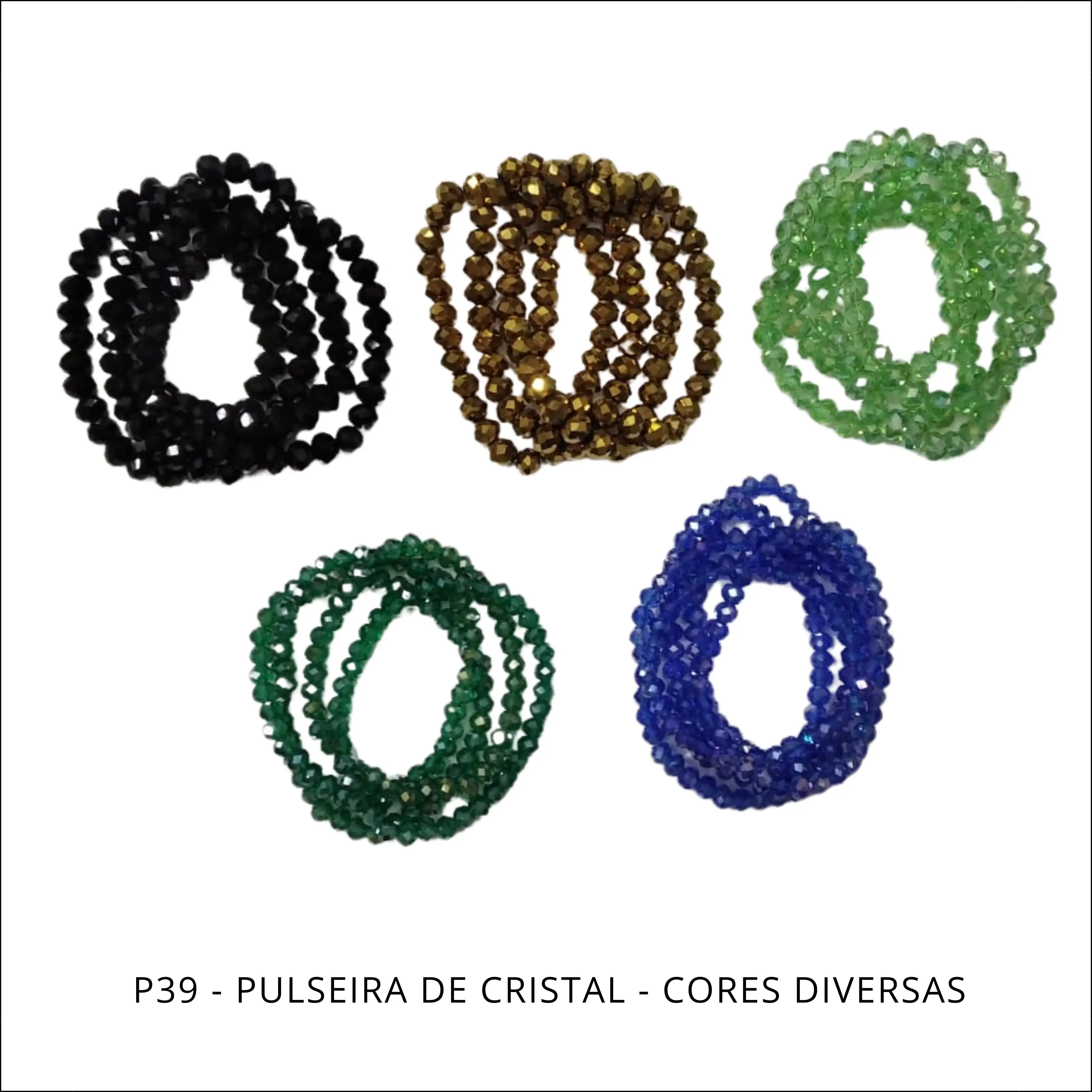 Pulseira de Cristal - Cores Diversas