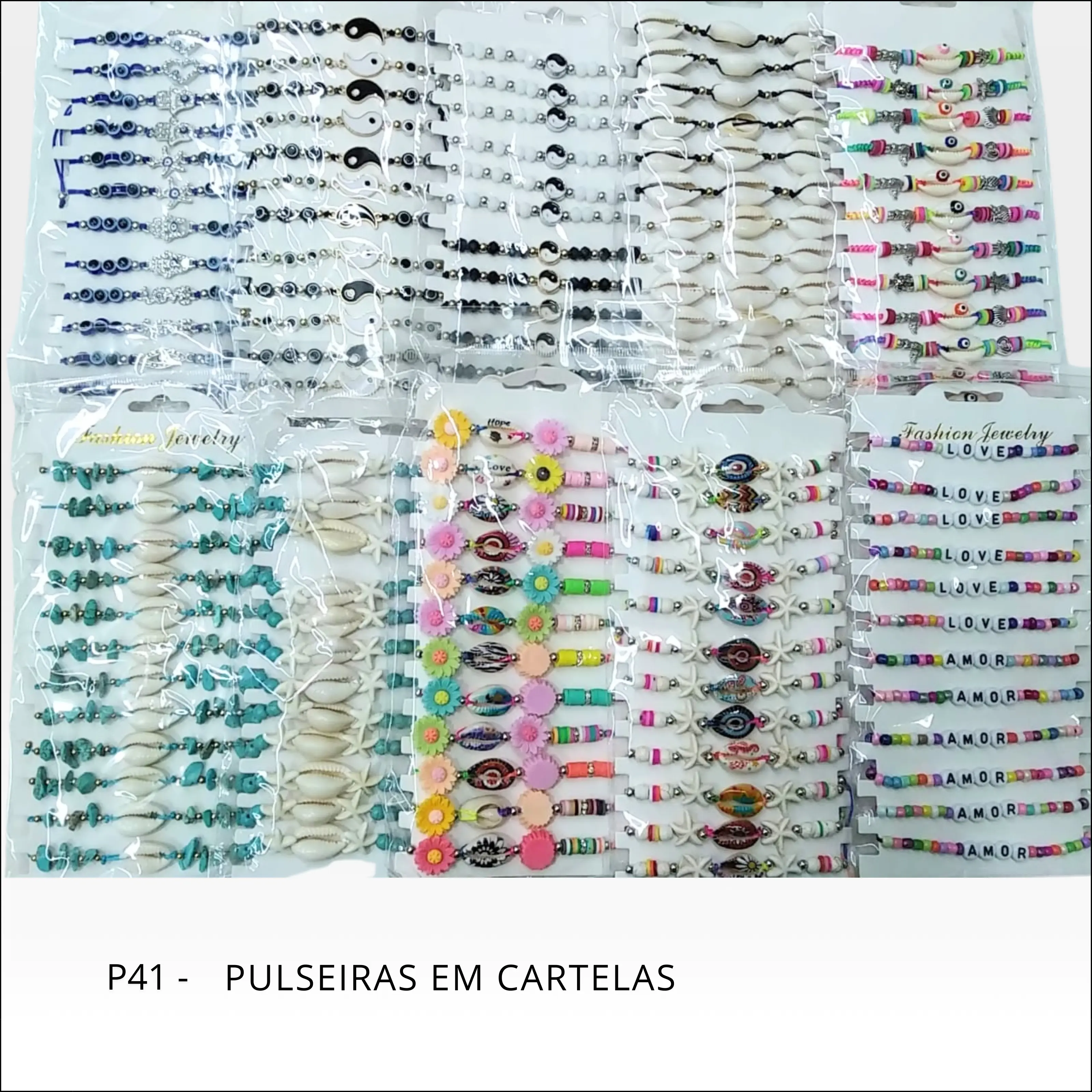 Pulseiras Diversas Em cartelas -