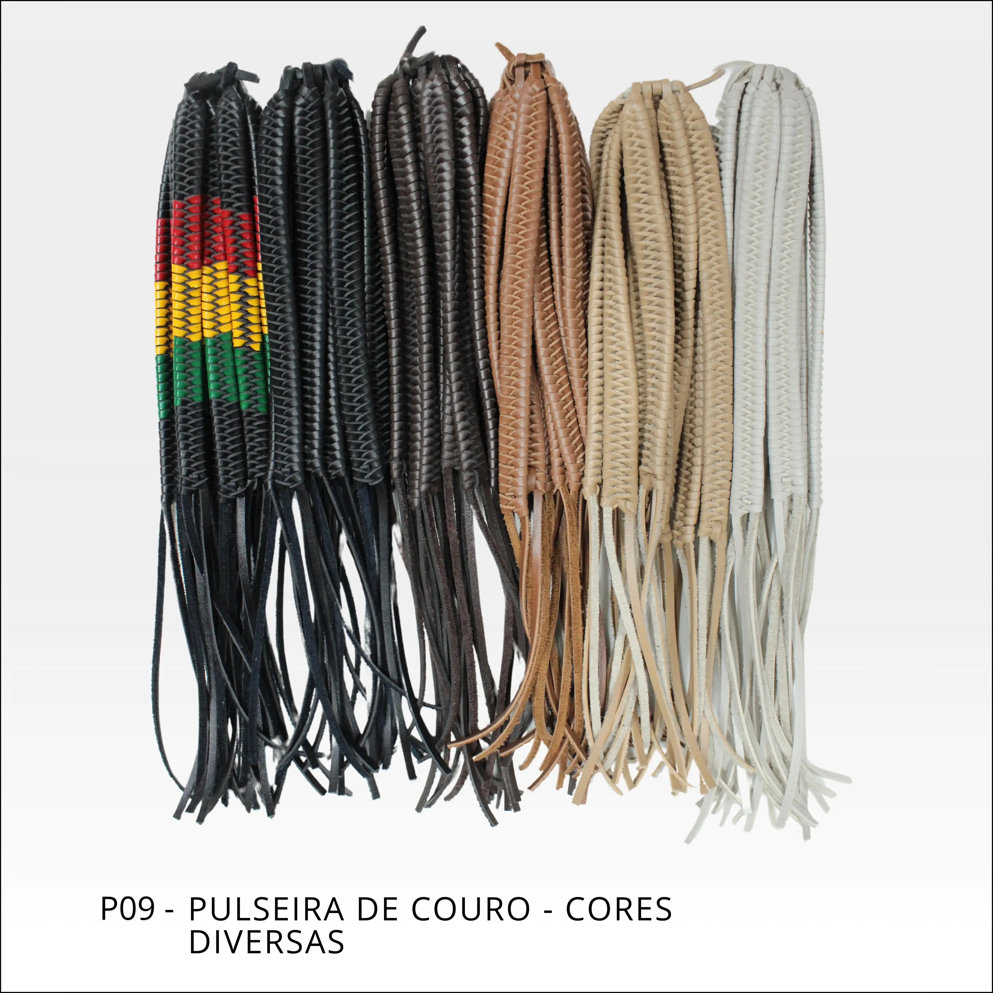 Pulseira de couro de cores variadas