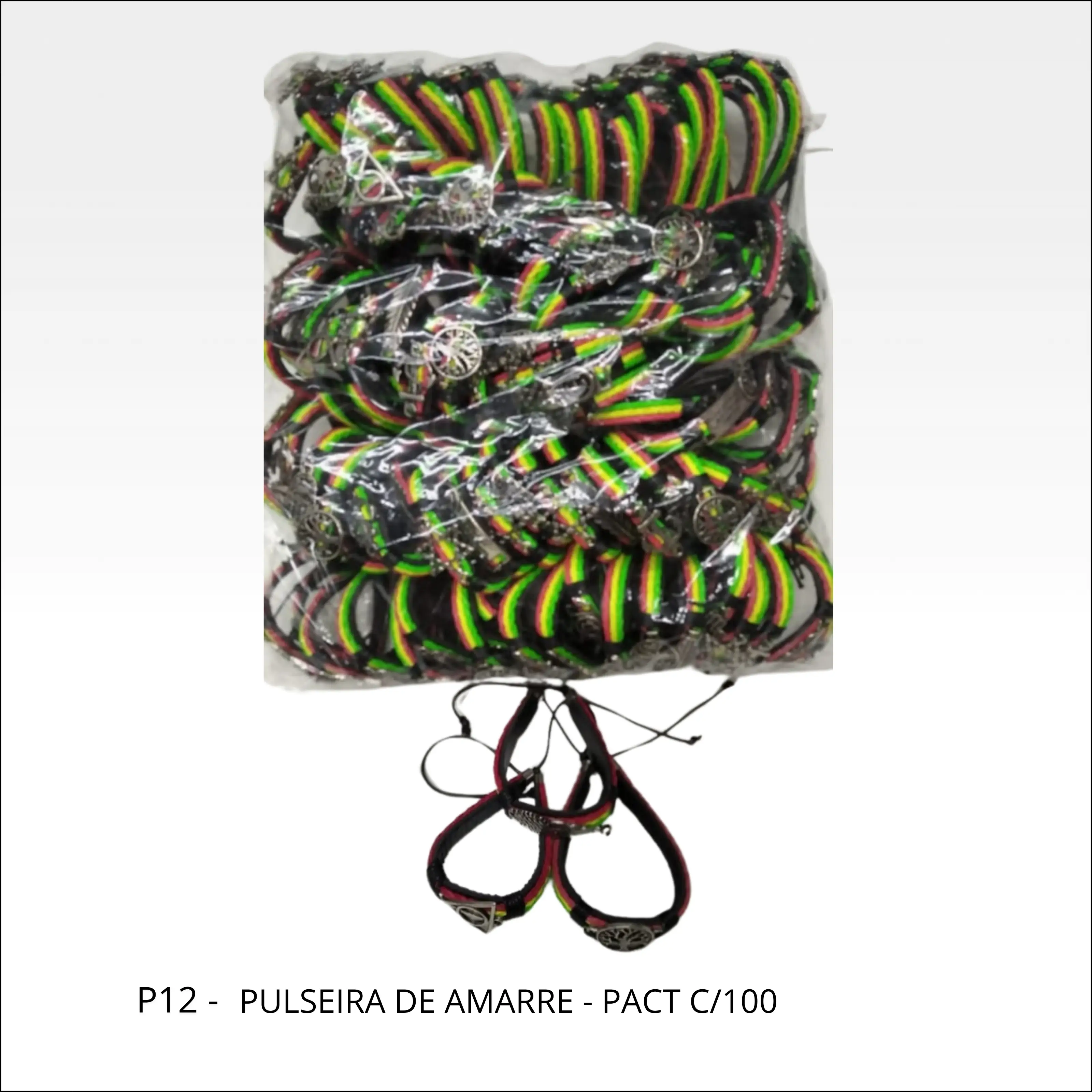 Pulseira de amarre colorida - PACT c/100