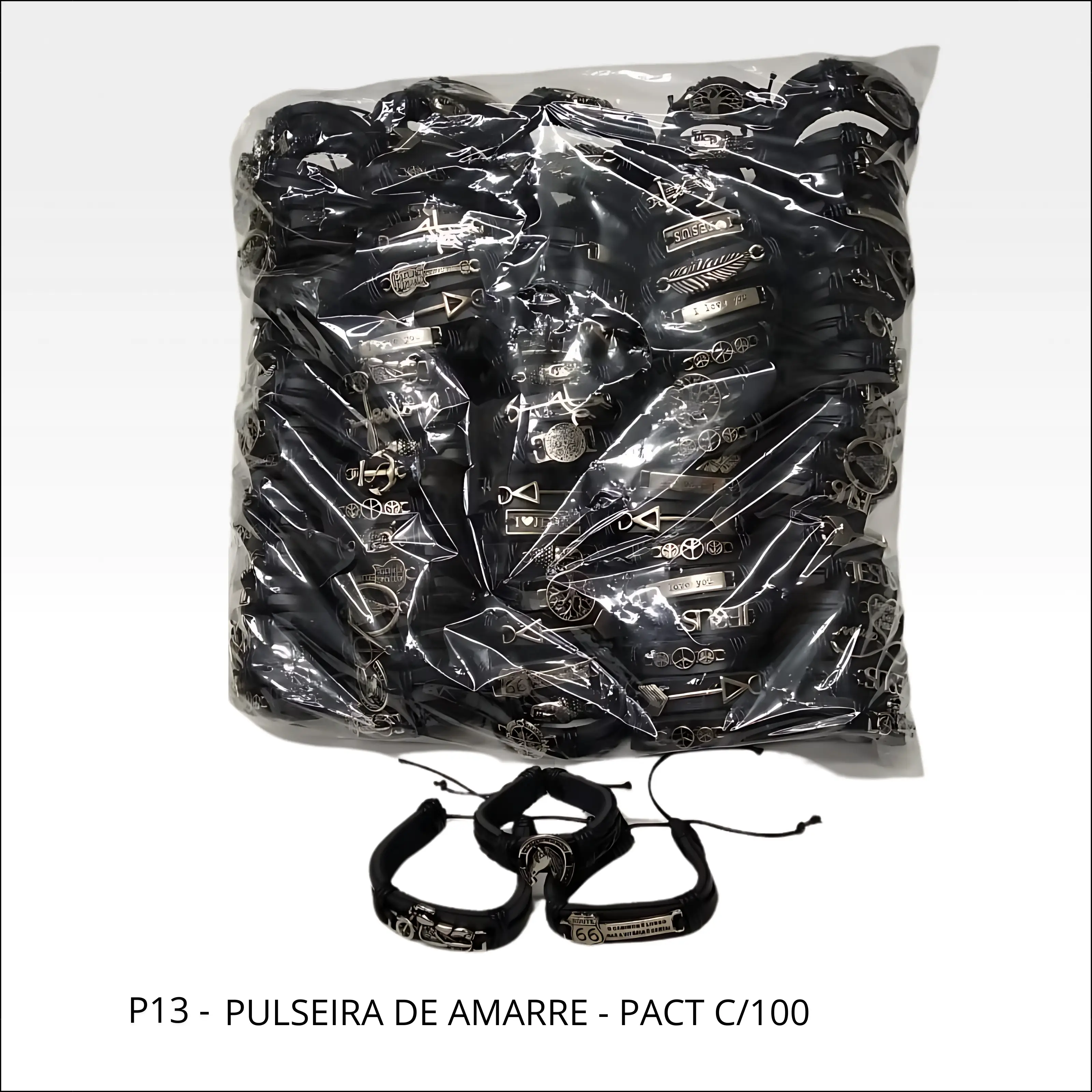 Pulseira de amarre decorata - PACT c/100