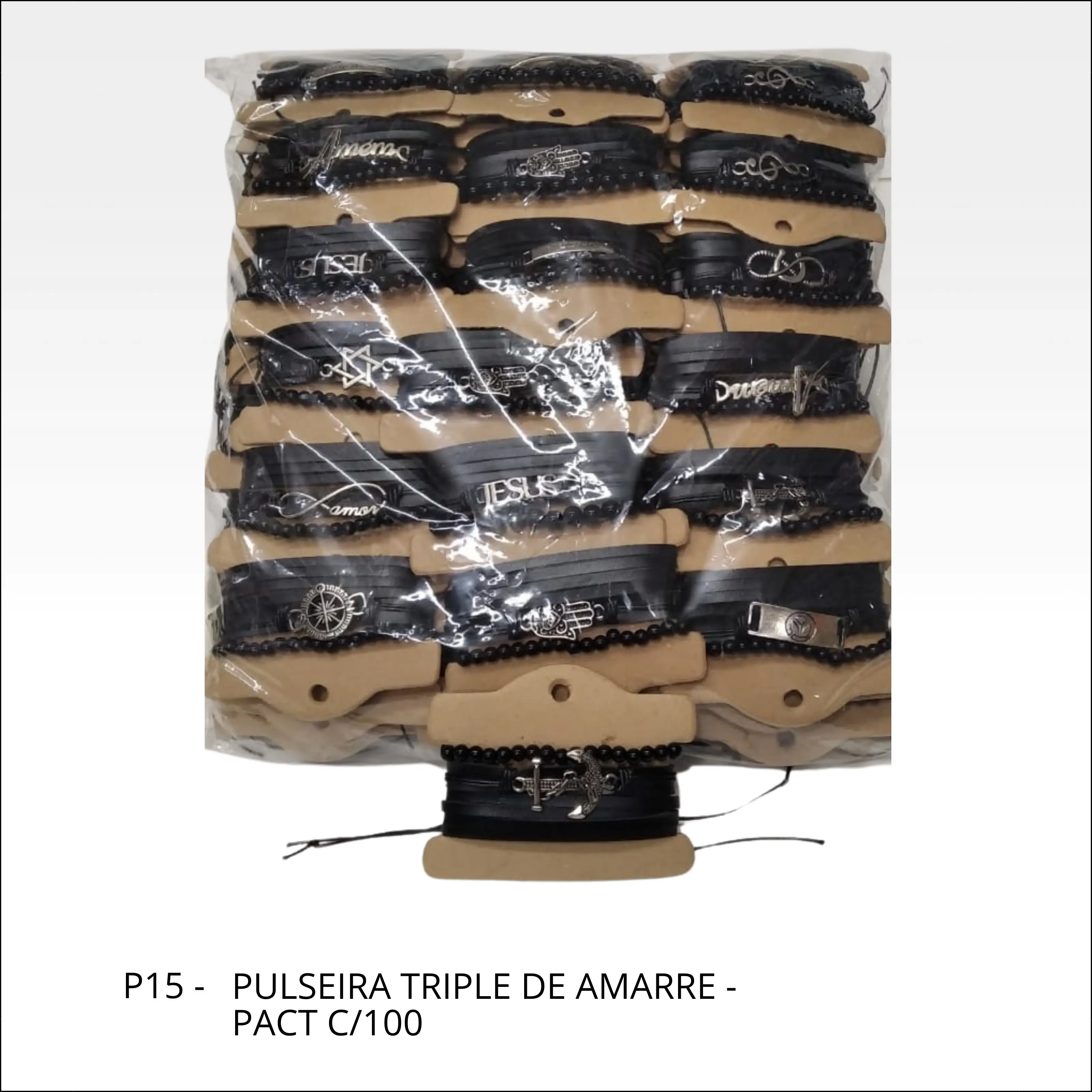 Pulseira de amarre triplo - PCT c/100