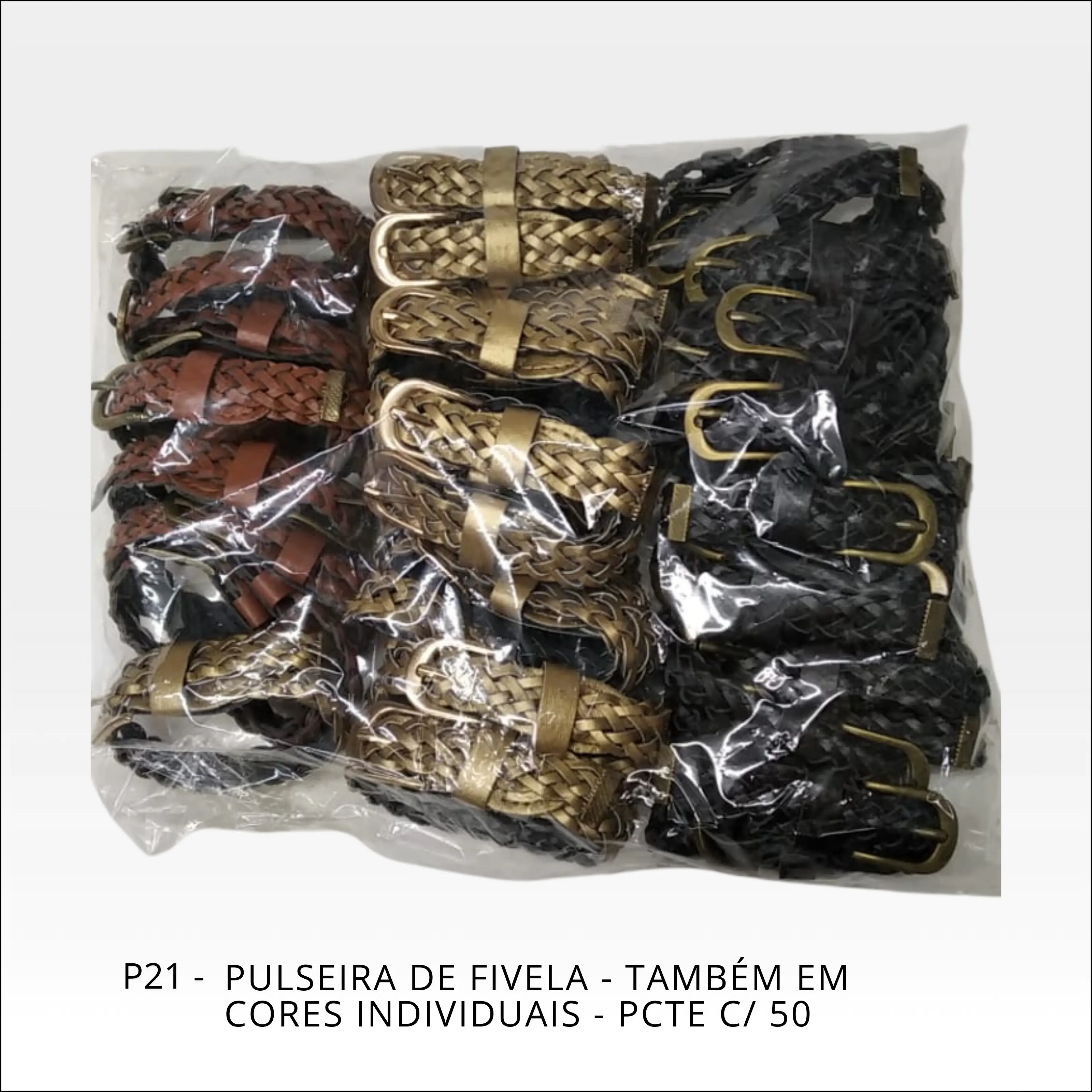 Pulseira de fivela cores individuais - PCT c/100