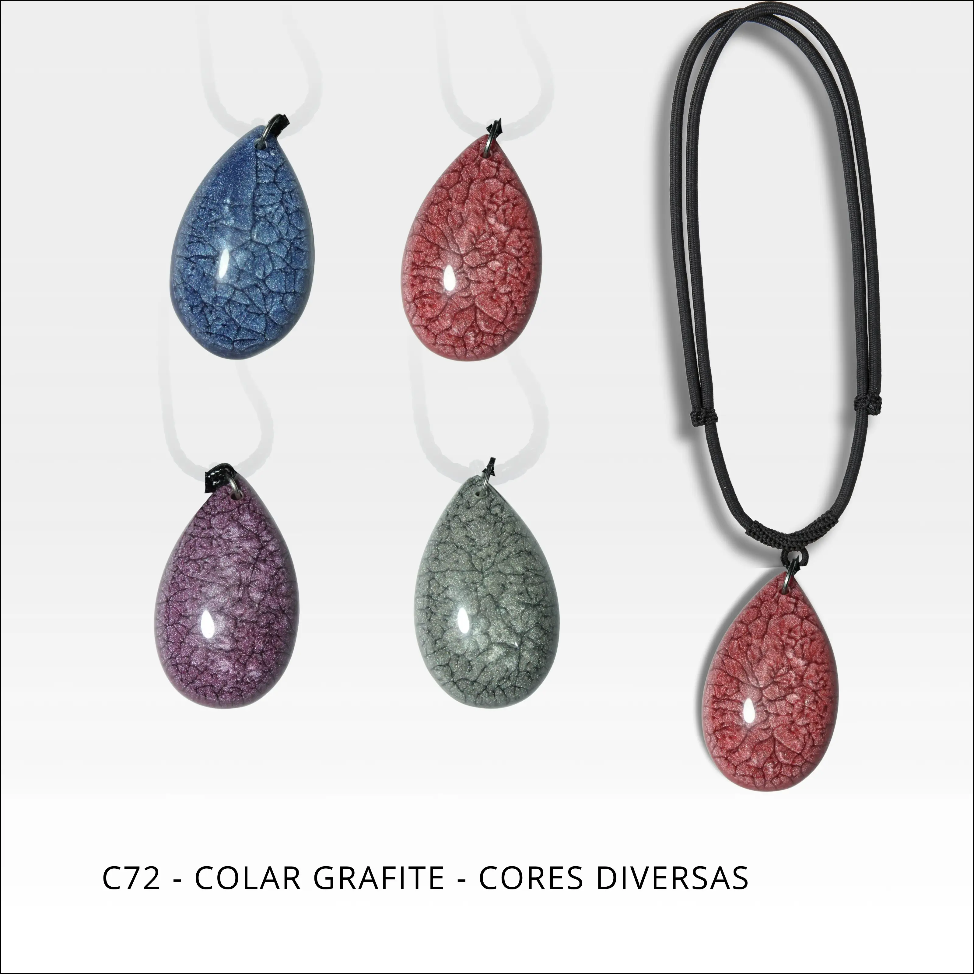 Colar grafite cores diversas