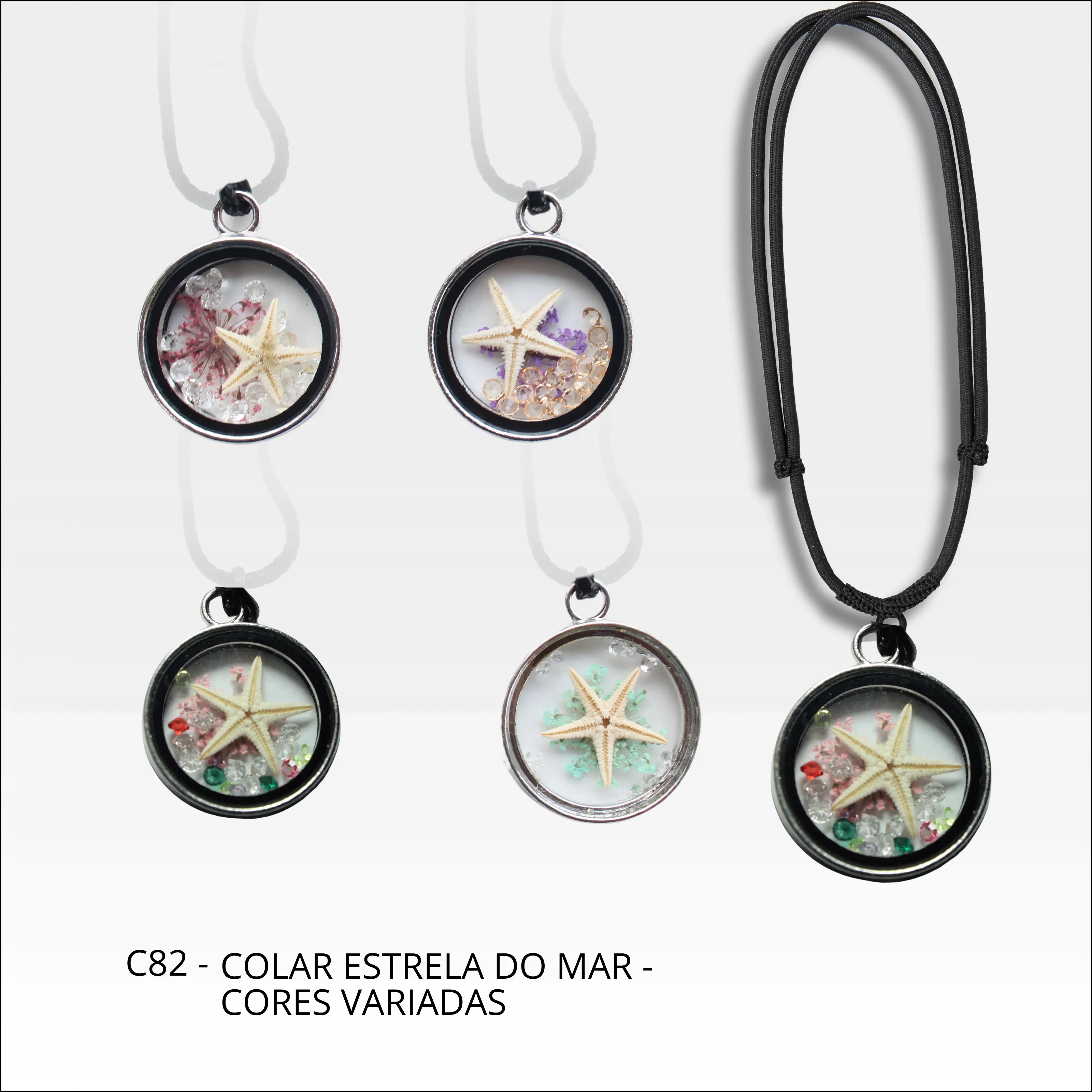 Colar estrela do mar cores variadas