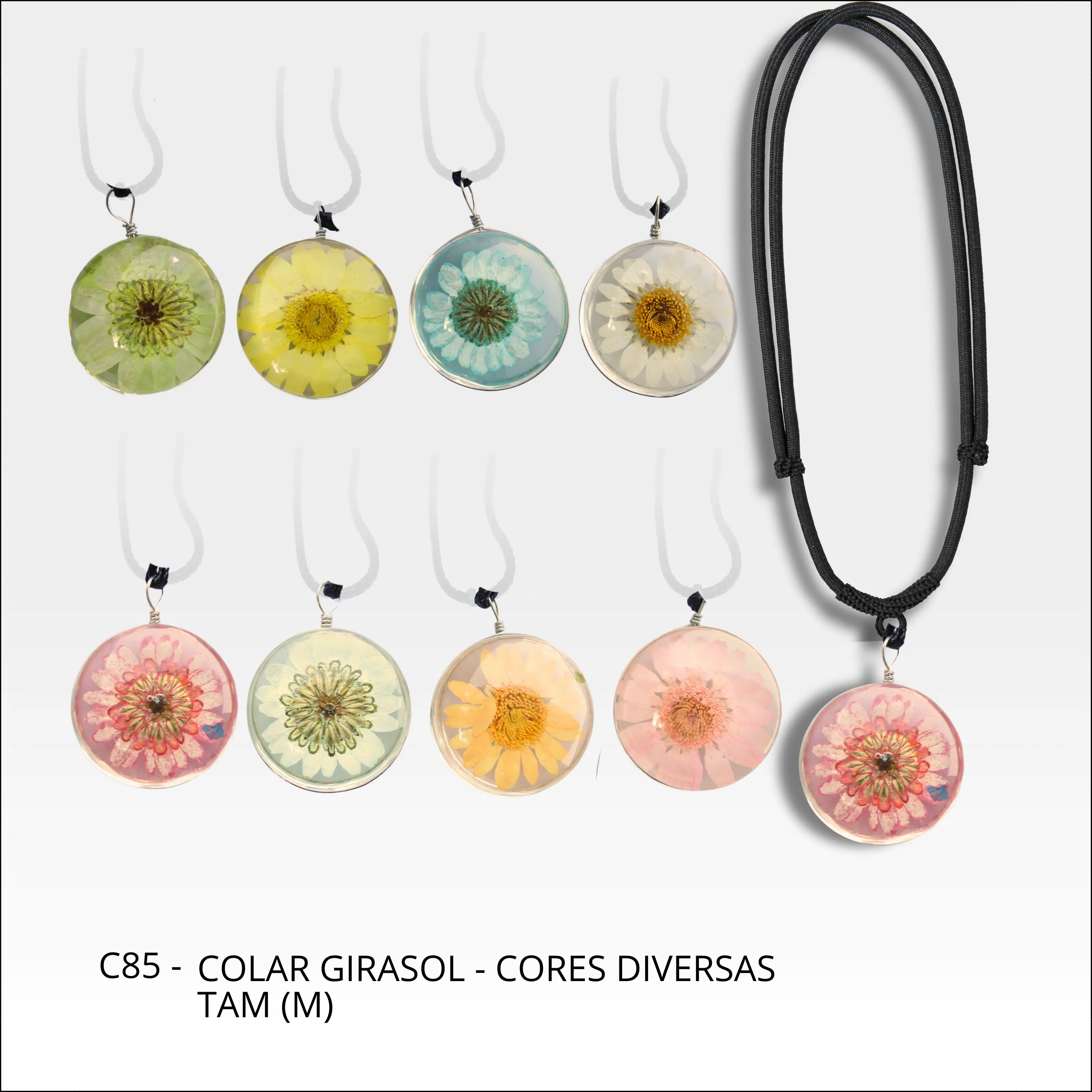 Colar colar girassol cores diversas M